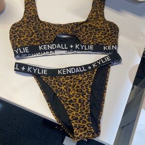 Like new size S Kendall + Kylie leopard bikini set